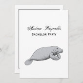 Invitation Dessin vintage Manate (Devant / Derrière)