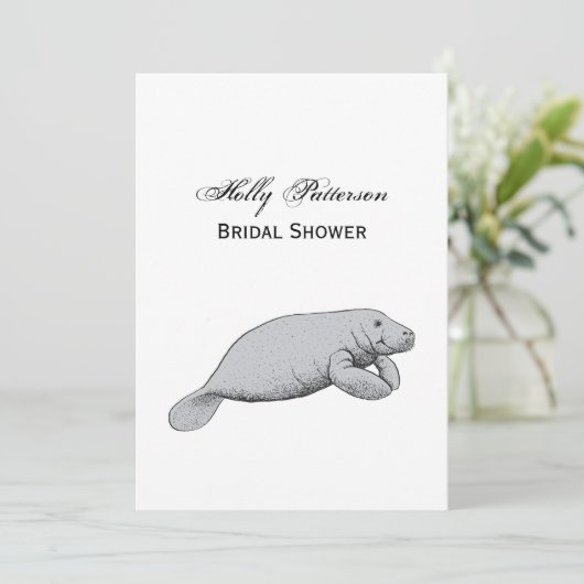 Invitation Dessin vintage Manate (Debout devant)