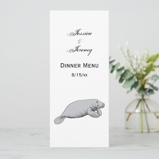 Invitation Dessin vintage Manate (Debout devant)