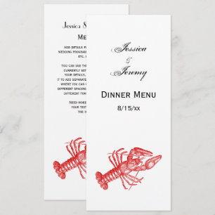 Invitation Dessin Vintage Red Lobster #1