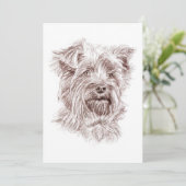Invitation Dessin Yorkshire Terrier (Debout devant)