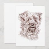 Invitation Dessin Yorkshire Terrier (Devant / Derrière)