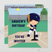 Invitation Dessinateur de dessin animé Cute Baseball (Devant / Derrière)