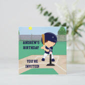 Invitation Dessinateur de dessin animé Cute Baseball (Debout devant)