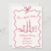 Invitation Dessiné à la main la veille du dîner de répétition (Devant)