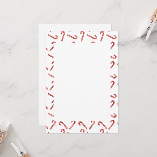 Invitation Dessins de cannes de bonbon en rouge vert blanc In (Devant/Arrière en situation)