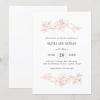 Dessins de ligne botanique en or Rose Faux | Maria