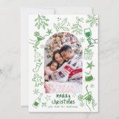 Invitation Dessins de Parties scintillant écolo Joyeux Noël (Devant)