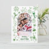 Invitation Dessins de Parties scintillant écolo Joyeux Noël (Debout devant)