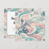 Invitation Dessins lunaires : Imaginaire Pastel Dragon (Devant / Derrière)