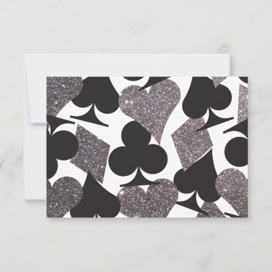 Invitation Destinas Vegas Réception Faux Parties scintillant (Dos)