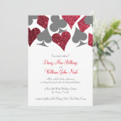 Invitation Destinas Vegas Red and Grey Faux Parties scintilla (Debout devant)