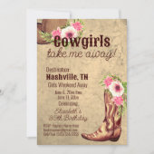Invitation Destination 30e anniversaire Rustic Cowgirl 2 côté (Devant)