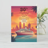 Invitation Destination bateau de croisière tropicale fête d'a (Debout devant)