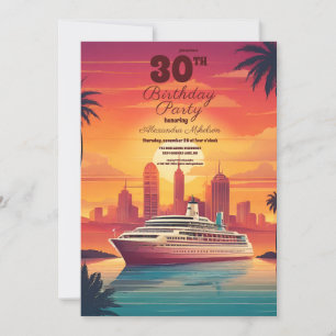 Invitation Destination bateau de croisière tropicale fête d'a