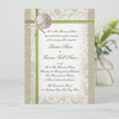 Invitation Destination Beach Burlap et Mariage de dentelle (Debout devant)