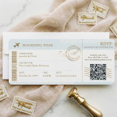 Invitation Destination Boarding Pass Plane Ticket Wedding