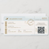 Invitation Destination Boarding Pass Ticket Photo Wedding (Devant)