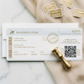 Invitation Destination Boarding Pass Ticket Photo Wedding