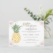 Invitation Destination Chic Aloha Tropical Beach Mariage (Debout devant)
