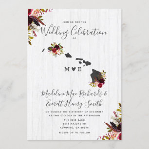 Invitation Destination Chic Florale Mariage Etat d'Hawaii