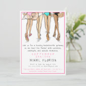 Invitation Destination de fête de Bachelorette sur la plage, (Debout devant)