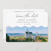 Invitation Destination de mariage à Hohenschwangau, à vos dat (Devant / Derrière)