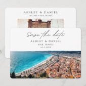 Invitation Destination de mariage à Nice France, Enregistrez  (Devant / Derrière)