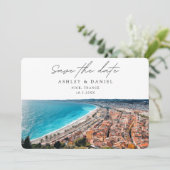 Invitation Destination de mariage à Nice France, Enregistrez  (Debout devant)