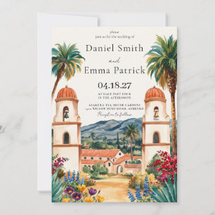 Invitation Destination de mariage aquarelle Santa Barbara