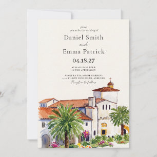 Invitation Destination de mariage aquarelle Santa Barbara