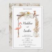 Invitation Destination de mariage Boho Tropical Zoo (Devant / Derrière)