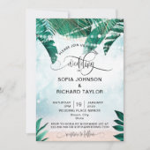 Invitation destination de mariage île plage océan (Devant)