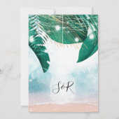 Invitation destination de mariage île plage océan (Dos)