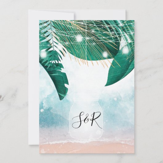 Invitation destination de mariage île plage océan (Dos)