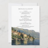 Invitation Destination de mariage italienne Lac de Côme tout (Dos)