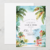 Invitation Destination de mariage KEY WEST Floride Keys  (Devant / Derrière)