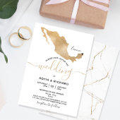 Invitation Destination de mariage Mexique Or Coeur Mobile Inv