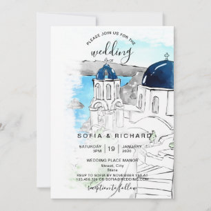 Invitation Destination de mariage moderne île grecque Skiatho