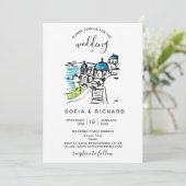 Invitation Destination de mariage moderne île grecque Skiatho (Debout devant)