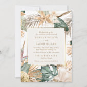 Invitation Destination de mariage tropical feuille de plage (Devant)