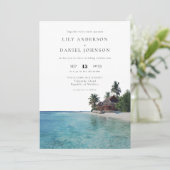 Invitation Destination de mariage tropical tout compris (Debout devant)