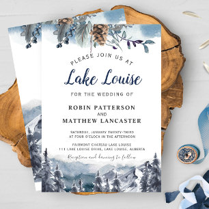 Invitation Destination de montagne, mariage dans une forêt aq