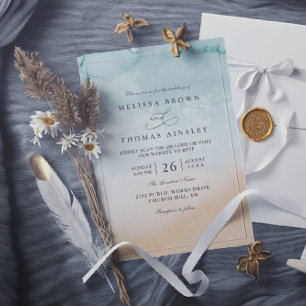 Invitation Destination de plage Mariage élégant moderne avec 