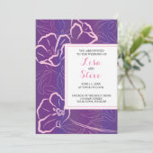 Invitation Destination de plage tropicale Mariage violet (Debout devant)