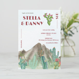 Invitation Destination désertique Boho Cactus Arizona