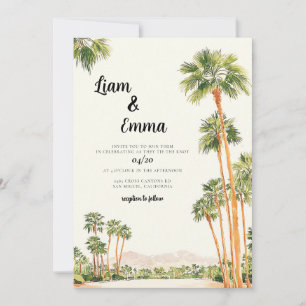Invitation Destination du Mariage d'aquarelle Palm Springs