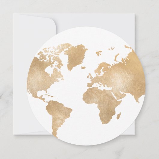 Invitation Destination Enregistrer la date Passport Gold Worl (Dos)