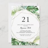 Invitation Destination géométrique Fête tropicale 21e anniver (Devant)