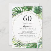 Invitation Destination géométrique Tropical 60e anniversaire (Devant)
